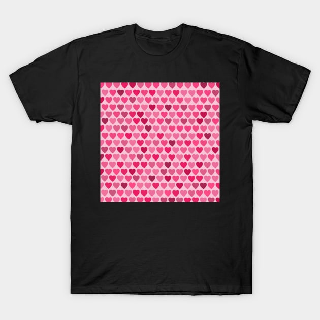 Pink Valentines Hearts T-Shirt by smoochugs